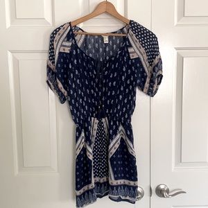 Blue boho dress